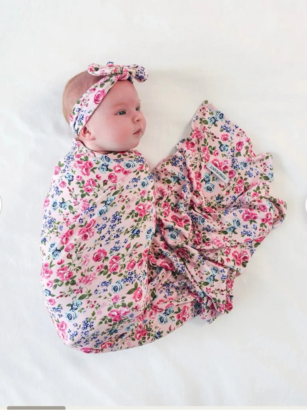 Posh Peanut Pink Floral Headband & Swaddle Set great gift shower